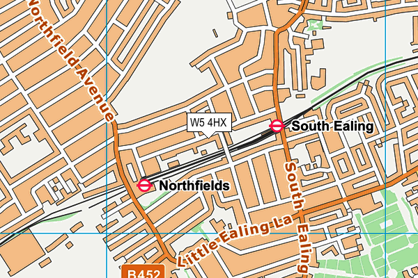 W5 4HX map - OS VectorMap District (Ordnance Survey)