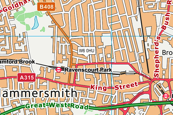 W6 0HU map - OS VectorMap District (Ordnance Survey)