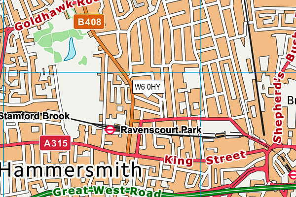W6 0HY map - OS VectorMap District (Ordnance Survey) W6 0HY map - OS VectorMap District (Ordnance Survey)