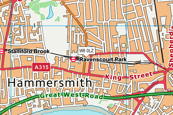 W6 0LZ map - OS VectorMap District (Ordnance Survey) W6 0LZ map - OS VectorMap District (Ordnance Survey)