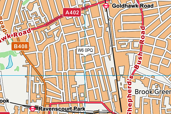 W6 0PQ map - OS VectorMap District (Ordnance Survey)