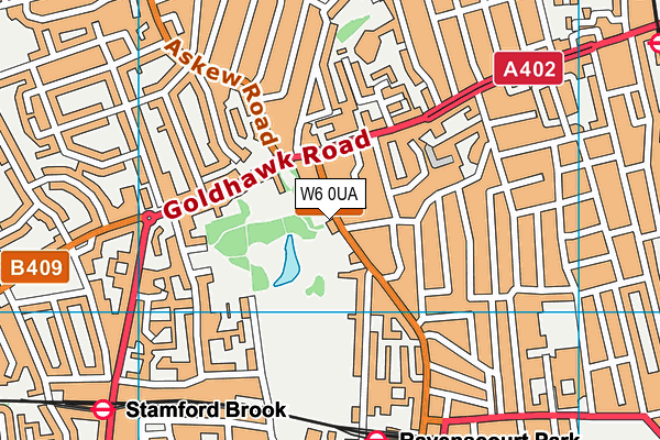 W6 0UA map - OS VectorMap District (Ordnance Survey)