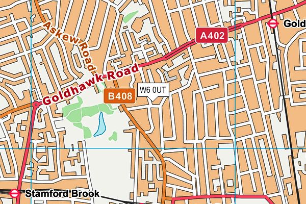 W6 0UT map - OS VectorMap District (Ordnance Survey)