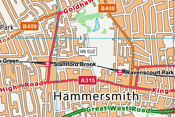 W6 0UZ map - OS VectorMap District (Ordnance Survey) W6 0UZ map - OS VectorMap District (Ordnance Survey)