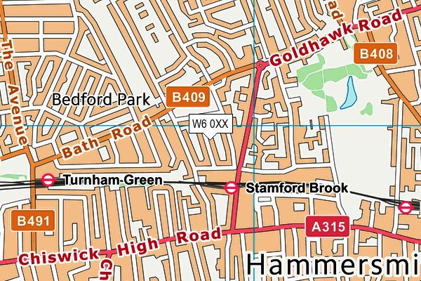 W6 0XX map - OS VectorMap District (Ordnance Survey) W6 0XX map - OS VectorMap District (Ordnance Survey)