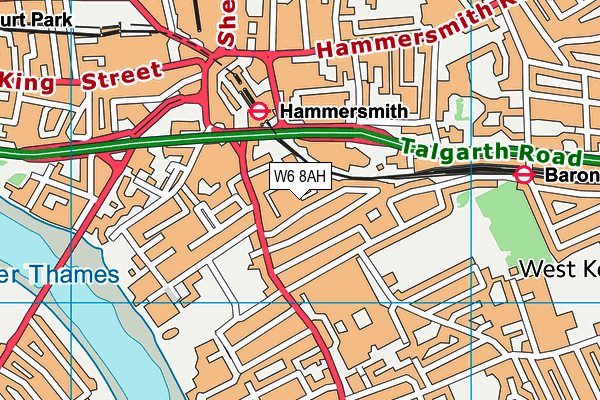 W6 8AH map - OS VectorMap District (Ordnance Survey) W6 8AH map - OS VectorMap District (Ordnance Survey)