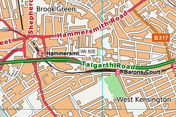 W6 8DE map - OS VectorMap District (Ordnance Survey) W6 8DE map - OS VectorMap District (Ordnance Survey)