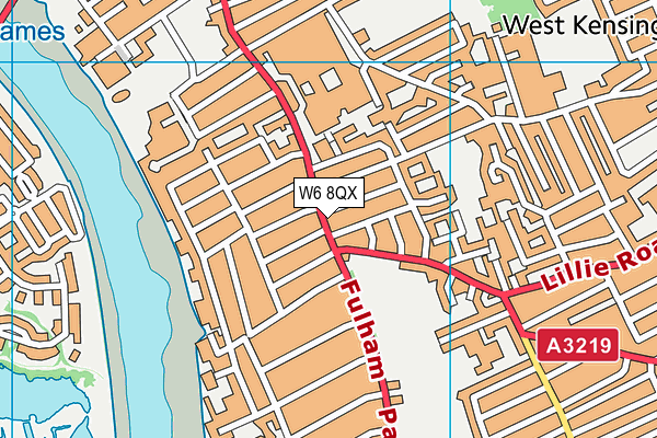 W6 8QX map - OS VectorMap District (Ordnance Survey) W6 8QX map - OS VectorMap District (Ordnance Survey)