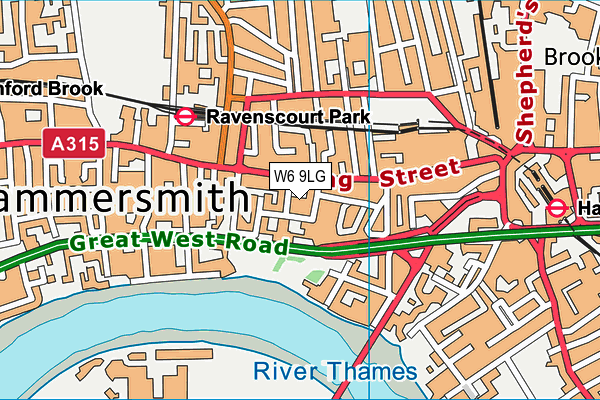 W6 9LG map - OS VectorMap District (Ordnance Survey) W6 9LG map - OS VectorMap District (Ordnance Survey)