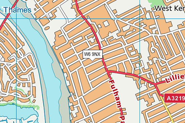 W6 9NX map - OS VectorMap District (Ordnance Survey) W6 9NX map - OS VectorMap District (Ordnance Survey)