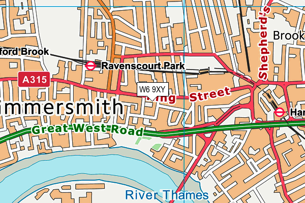 W6 9XY map - OS VectorMap District (Ordnance Survey) W6 9XY map - OS VectorMap District (Ordnance Survey)