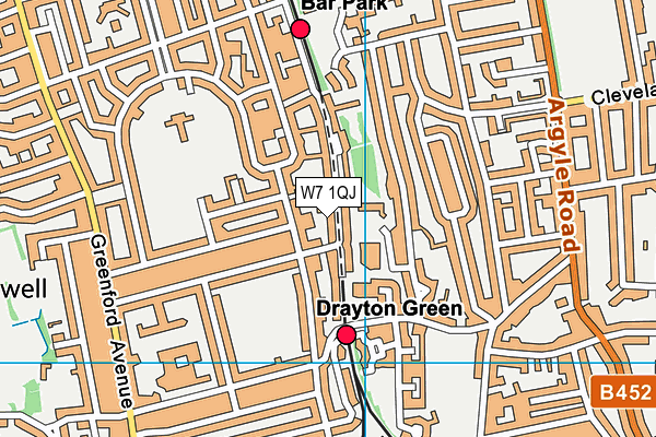 W7 1QJ map - OS VectorMap District (Ordnance Survey) W7 1QJ map - OS VectorMap District (Ordnance Survey)