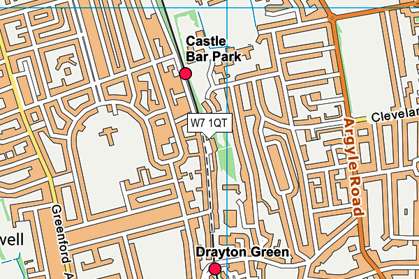 W7 1QT map - OS VectorMap District (Ordnance Survey) W7 1QT map - OS VectorMap District (Ordnance Survey)