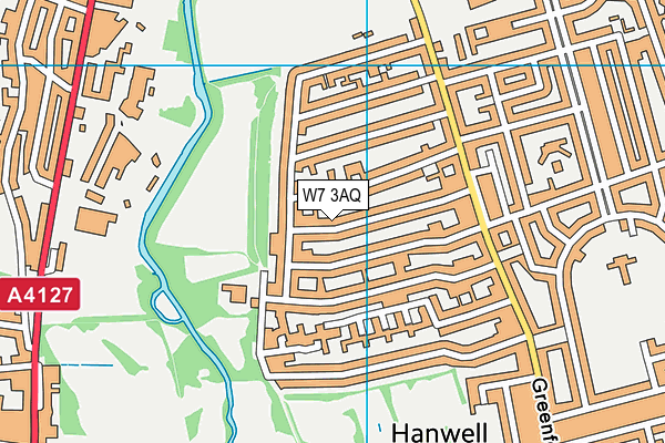 W7 3AQ map - OS VectorMap District (Ordnance Survey)