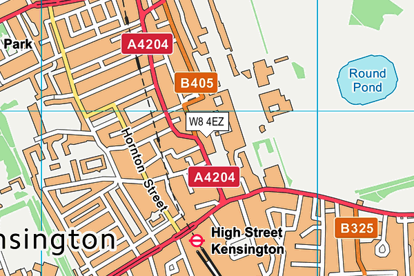 W8 4EZ map - OS VectorMap District (Ordnance Survey)