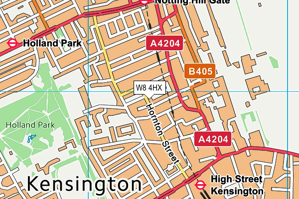 W8 4HX map - OS VectorMap District (Ordnance Survey) W8 4HX map - OS VectorMap District (Ordnance Survey)