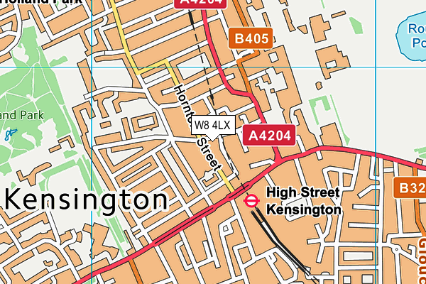 W8 4LX map - OS VectorMap District (Ordnance Survey) W8 4LX map - OS VectorMap District (Ordnance Survey)