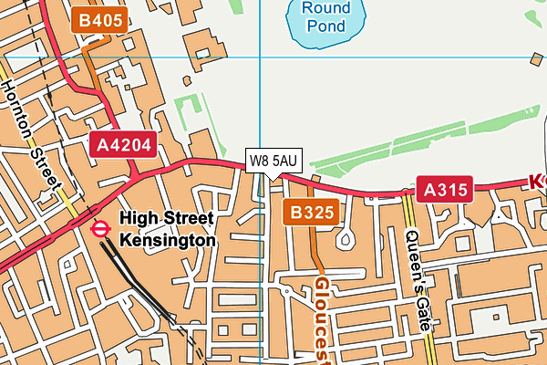 W8 5AU map - OS VectorMap District (Ordnance Survey) W8 5AU map - OS VectorMap District (Ordnance Survey)