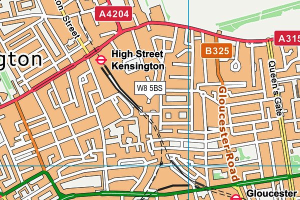 W8 5BS map - OS VectorMap District (Ordnance Survey) W8 5BS map - OS VectorMap District (Ordnance Survey)