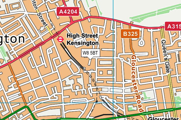 W8 5BT map - OS VectorMap District (Ordnance Survey) W8 5BT map - OS VectorMap District (Ordnance Survey)