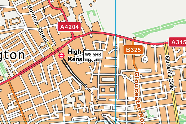 W8 5HB map - OS VectorMap District (Ordnance Survey) W8 5HB map - OS VectorMap District (Ordnance Survey)