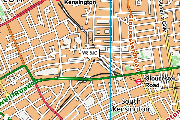 W8 5JQ map - OS VectorMap District (Ordnance Survey)