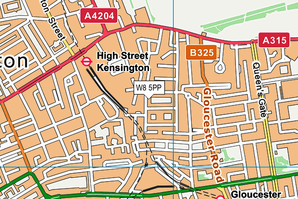 W8 5PP map - OS VectorMap District (Ordnance Survey) W8 5PP map - OS VectorMap District (Ordnance Survey)