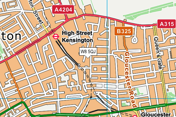 W8 5QJ map - OS VectorMap District (Ordnance Survey) W8 5QJ map - OS VectorMap District (Ordnance Survey)