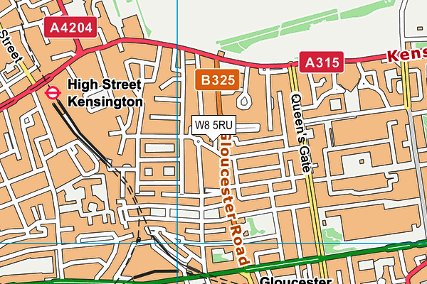 W8 5RU map - OS VectorMap District (Ordnance Survey) W8 5RU map - OS VectorMap District (Ordnance Survey)