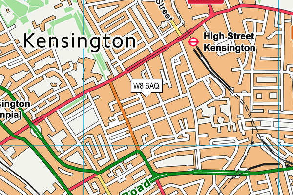 W8 6AQ map - OS VectorMap District (Ordnance Survey)