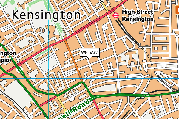 W8 6AW map - OS VectorMap District (Ordnance Survey) W8 6AW map - OS VectorMap District (Ordnance Survey)