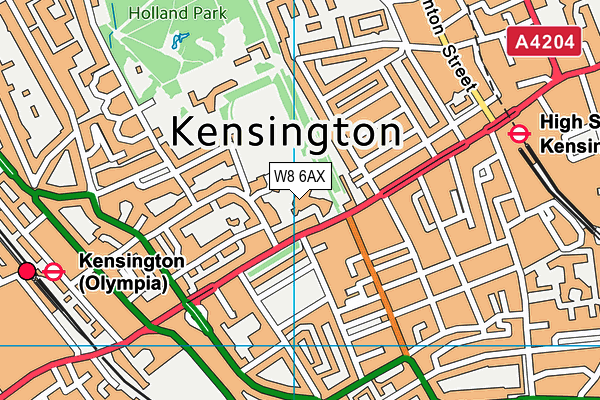 W8 6AX map - OS VectorMap District (Ordnance Survey) W8 6AX map - OS VectorMap District (Ordnance Survey)