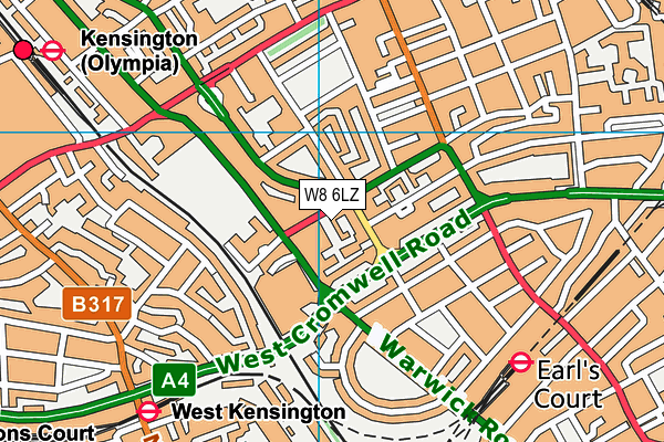 W8 6LZ map - OS VectorMap District (Ordnance Survey) W8 6LZ map - OS VectorMap District (Ordnance Survey)