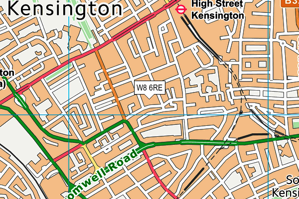 W8 6RE map - OS VectorMap District (Ordnance Survey) W8 6RE map - OS VectorMap District (Ordnance Survey)