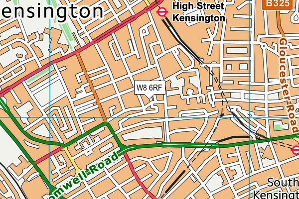W8 6RF map - OS VectorMap District (Ordnance Survey)