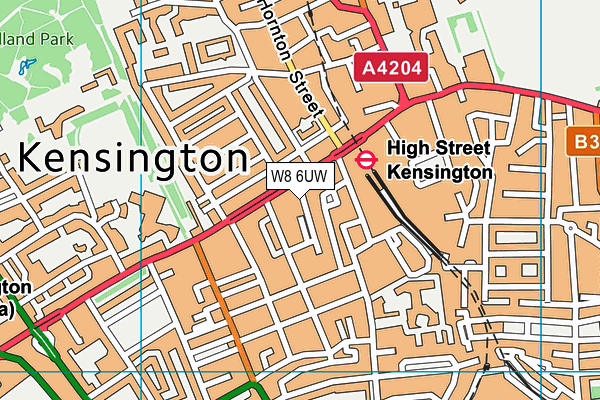 W8 6UW map - OS VectorMap District (Ordnance Survey)