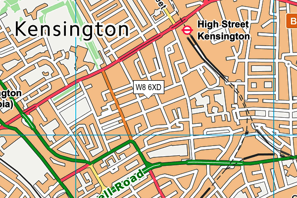 W8 6XD map - OS VectorMap District (Ordnance Survey)