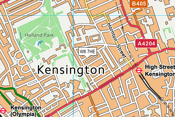 W8 7HE map - OS VectorMap District (Ordnance Survey) W8 7HE map - OS VectorMap District (Ordnance Survey)