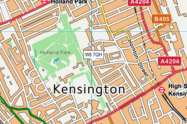 W8 7QH map - OS VectorMap District (Ordnance Survey)