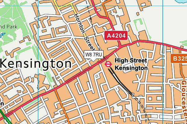 W8 7RU map - OS VectorMap District (Ordnance Survey) W8 7RU map - OS VectorMap District (Ordnance Survey)