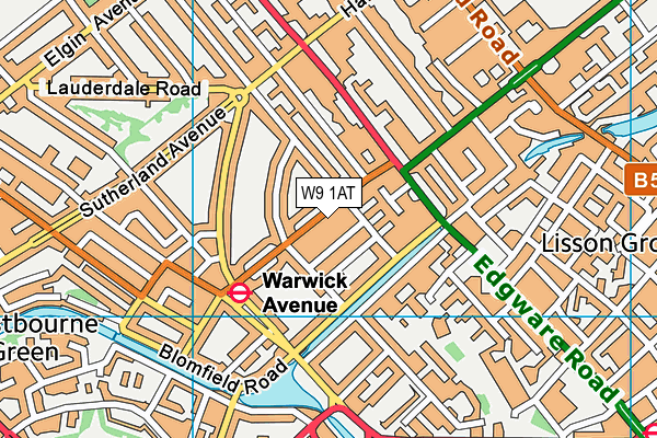 W9 1AT map - OS VectorMap District (Ordnance Survey) W9 1AT map - OS VectorMap District (Ordnance Survey)