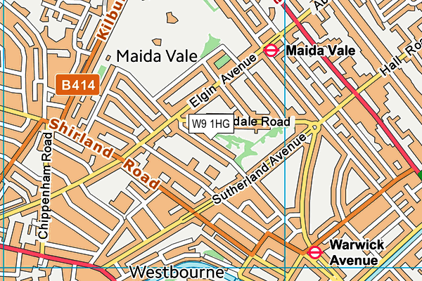 W9 1HG map - OS VectorMap District (Ordnance Survey) W9 1HG map - OS VectorMap District (Ordnance Survey)
