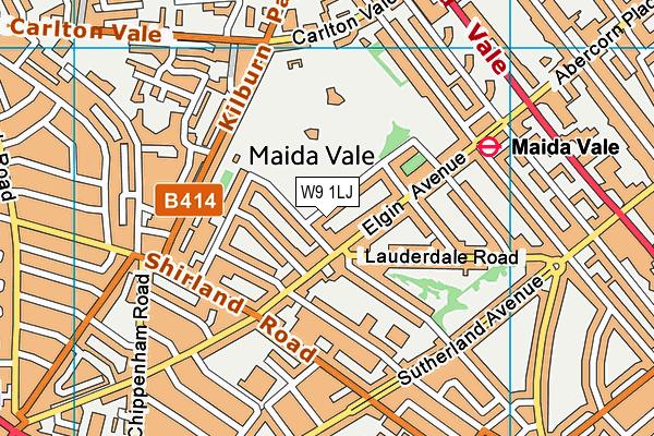 W9 1LJ map - OS VectorMap District (Ordnance Survey) W9 1LJ map - OS VectorMap District (Ordnance Survey)