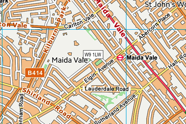 W9 1LW map - OS VectorMap District (Ordnance Survey) W9 1LW map - OS VectorMap District (Ordnance Survey)