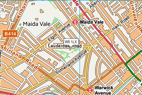 W9 1LX map - OS VectorMap District (Ordnance Survey) W9 1LX map - OS VectorMap District (Ordnance Survey)