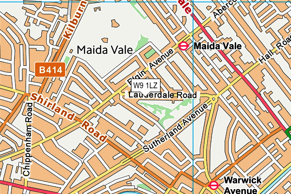 W9 1LZ map - OS VectorMap District (Ordnance Survey) W9 1LZ map - OS VectorMap District (Ordnance Survey)