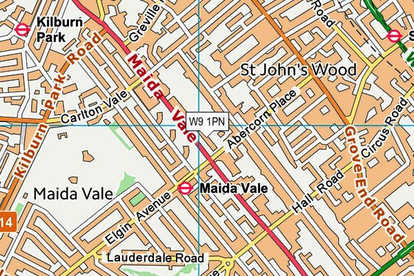 W9 1PN map - OS VectorMap District (Ordnance Survey)