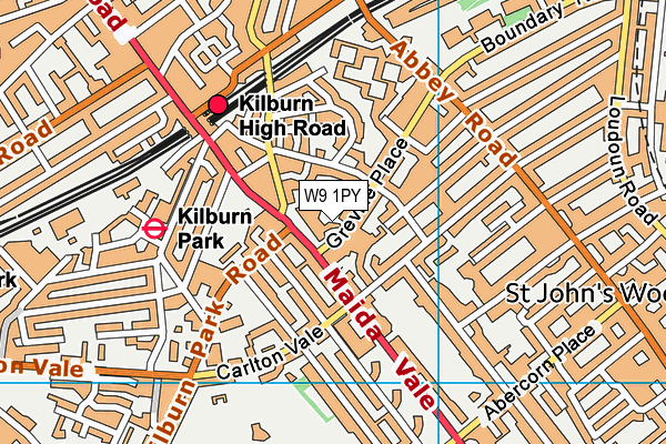W9 1PY map - OS VectorMap District (Ordnance Survey) W9 1PY map - OS VectorMap District (Ordnance Survey)
