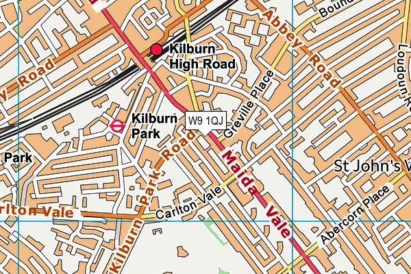 W9 1QJ map - OS VectorMap District (Ordnance Survey)