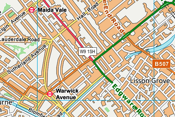 W9 1SH map - OS VectorMap District (Ordnance Survey) W9 1SH map - OS VectorMap District (Ordnance Survey)